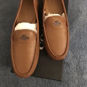 NIB Coach Mary Lockup Driver Loafer Tan Camel 9